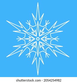 Copo de nieve, simple símbolo del invierno. Chispa de copo de nieve estrella, ilustración vectorial