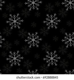 Snowflake simple seamless pattern. Abstract wallpaper, wrapping decoration. Symbol of winter, Merry Christmas holiday, Happy New Year celebration Vector illustration