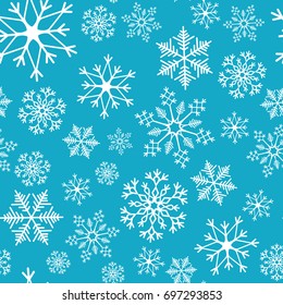 Snowflake Simple Seamless Pattern. Abstract Wallpaper, Wrapping Decoration. Symbol Of Winter, Merry Christmas Holiday, Happy New Year Celebration Vector Illustration