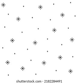 Snowflake simple seamless pattern Cute vector back