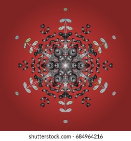 Snowflake simple. Snow on colored background. Abstract wallpaper, wrapping decoration. Symbol of winter, Merry Christmas holiday, Happy New Year celebration Vector illustration.