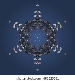 Snowflake simple. Snow on colorful background. Abstract wallpaper, wrapping decoration. Symbol of winter, Merry Christmas holiday, Happy New Year celebration Vector illustration.