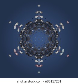 Snowflake simple. Snow on colorful background. Abstract wallpaper, wrapping decoration. Symbol of winter, Merry Christmas holiday, Happy New Year celebration Vector illustration.