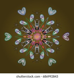 Snowflake simple. Snow on colorful background. Abstract wallpaper, wrapping decoration. Symbol of winter, Merry Christmas holiday, Happy New Year celebration Vector illustration.