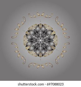 Snowflake simple. Symbol of winter, Merry Christmas holiday, Happy New Year celebration Vector illustration. Snow on gray background. Abstract wallpaper, wrapping decoration.