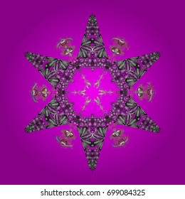 Snowflake simple. Symbol of winter, Merry Christmas holiday, Happy New Year celebration Vector illustration. Snow on colorful background. Abstract wallpaper, wrapping decoration.