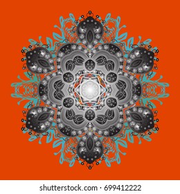 Snowflake simple. Symbol of winter, Merry Christmas holiday, Happy New Year celebration Vector illustration. Snow on colorful background. Abstract wallpaper, wrapping decoration.