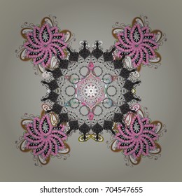 Snowflake simple. Symbol of winter, Merry Christmas holiday, Happy New Year celebration Vector illustration. Snow on colored background. Abstract wallpaper, wrapping decoration.