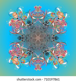 Snowflake simple. Symbol of winter, Merry Christmas holiday, Happy New Year celebration Vector illustration. Snow on background. Abstract wallpaper, wrapping decoration.