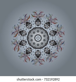 Snowflake simple. Symbol of winter, Merry Christmas holiday, Happy New Year celebration Vector. Neutral, gray and blue snow on neutral, gray and blue colors. Abstract wallpaper, wrapping decoration.