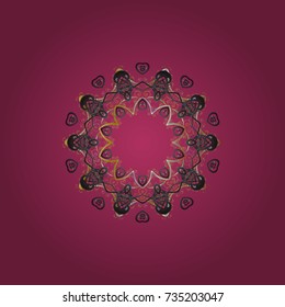Snowflake simple. Symbol of winter, Merry Christmas holiday, Happy New Year celebration Vector sketch. Pink, gray and brown snow on pink, gray and brown colors. Abstract wallpaper, wrapping decoration