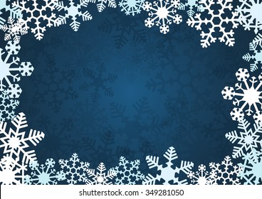 Snowflake Simple Vector Background Blue