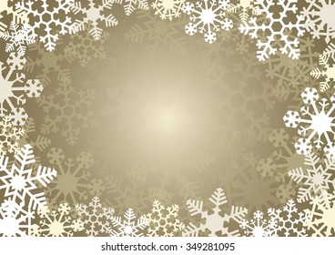 Snowflake Simple Vector Background Gold