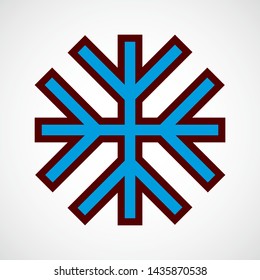 Snowflake. Simple Vector Color Icon 