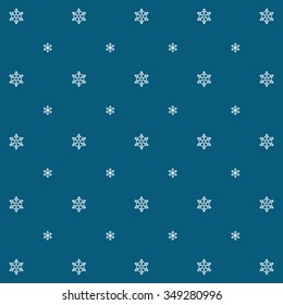 Snowflake Simple Vector Seamless Pattern 1 Blue