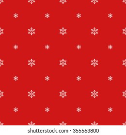 Snowflake Simple Vector Seamless Pattern 1 Red