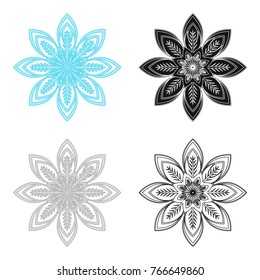 Snowflake single icon in cartoon, black, flat, monochrome style for design. Christmas vector symbol stock illustration web.