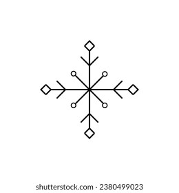 Snowflake single isolated icon. Vector illustration design element. Black outline on white background.