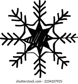 Snowflake sketch illustration vector design