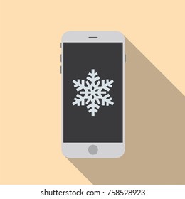 Snowflake in a smartphone, vector illustration design. Christmas collection.