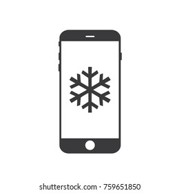 Snowflake in a smartphone, vector illustration design. Christmas collection.
