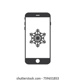 Snowflake in a smartphone, vector illustration design. Christmas collection.