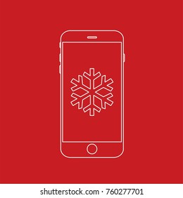 Snowflake in a smartphone, vector illustration design. Christmas collection.