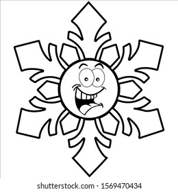 Snowflake Smiley. Flat snow icons, snow flakes silhouette. Nice element for christmas banner, cards. New year ornament.