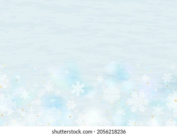 Snowflake and smoky blue gray background illustration