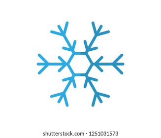 Snowflake Snow Blue Flat Icon On White Background