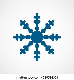 Snowflake Snow Blue Flat Icon On White Background