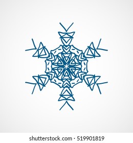 Snowflake Snow Blue Flat Icon On White Background