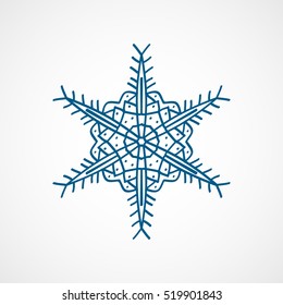 Snowflake Snow Blue Flat Icon On White Background