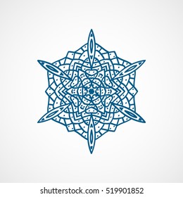 Snowflake Snow Blue Flat Icon On White Background