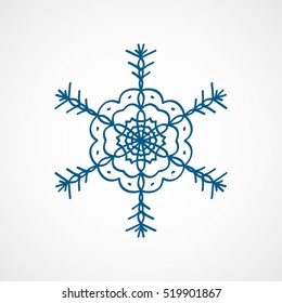 Snowflake Snow Blue Flat Icon On White Background