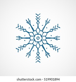 Snowflake Snow Blue Flat Icon On White Background