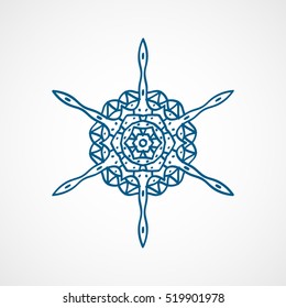 Snowflake Snow Blue Flat Icon On White Background