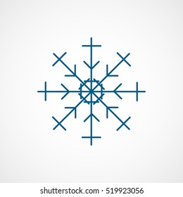 Snowflake Snow Blue Line Icon On White Background