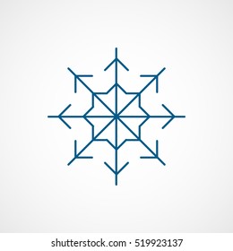 Snowflake Snow Blue Line Icon On White Background
