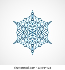 Snowflake Snow Blue Line Icon On White Background