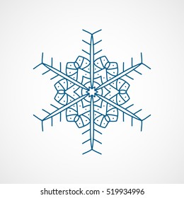 Snowflake Snow Blue Line Icon On White Background