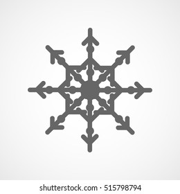 Snowflake Snow Flat Icon On White Background