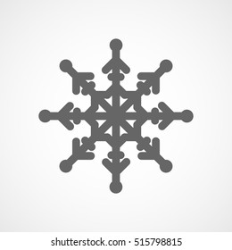 Snowflake Snow Flat Icon On White Background