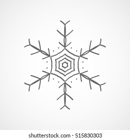 Snowflake Snow Flat Icon On White Background