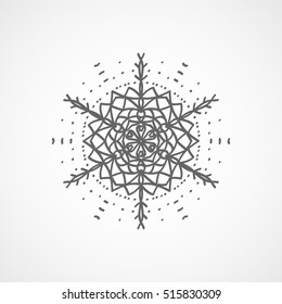 Snowflake Snow Flat Icon On White Background