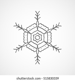 Snowflake Snow Flat Icon On White Background