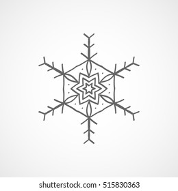 Snowflake Snow Flat Icon On White Background
