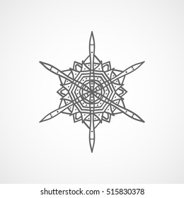 Snowflake Snow Flat Icon On White Background