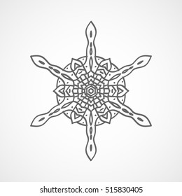 Snowflake Snow Flat Icon On White Background