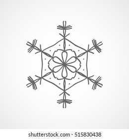 Snowflake Snow Flat Icon On White Background